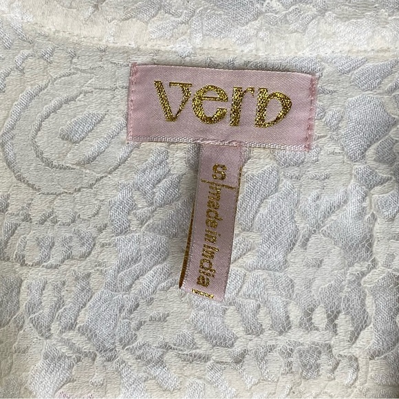 Verb By Pallavi Singhee Ivory Beaded Embroidered Top Size Small - Picture 9 of 13
